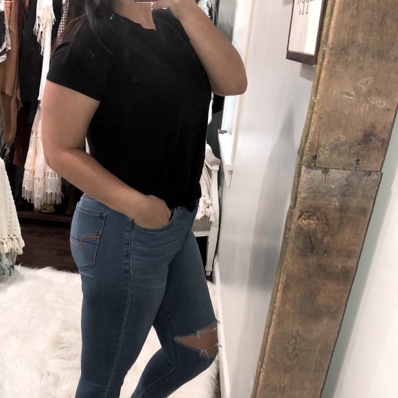 MADEWELL size medium black knot front T-shirt - Picture 2 of 5